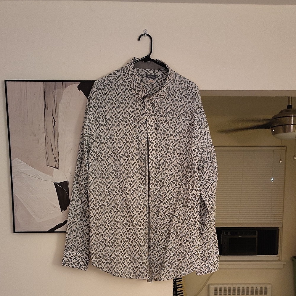 Van Heusen Geometric Black and White Shirt